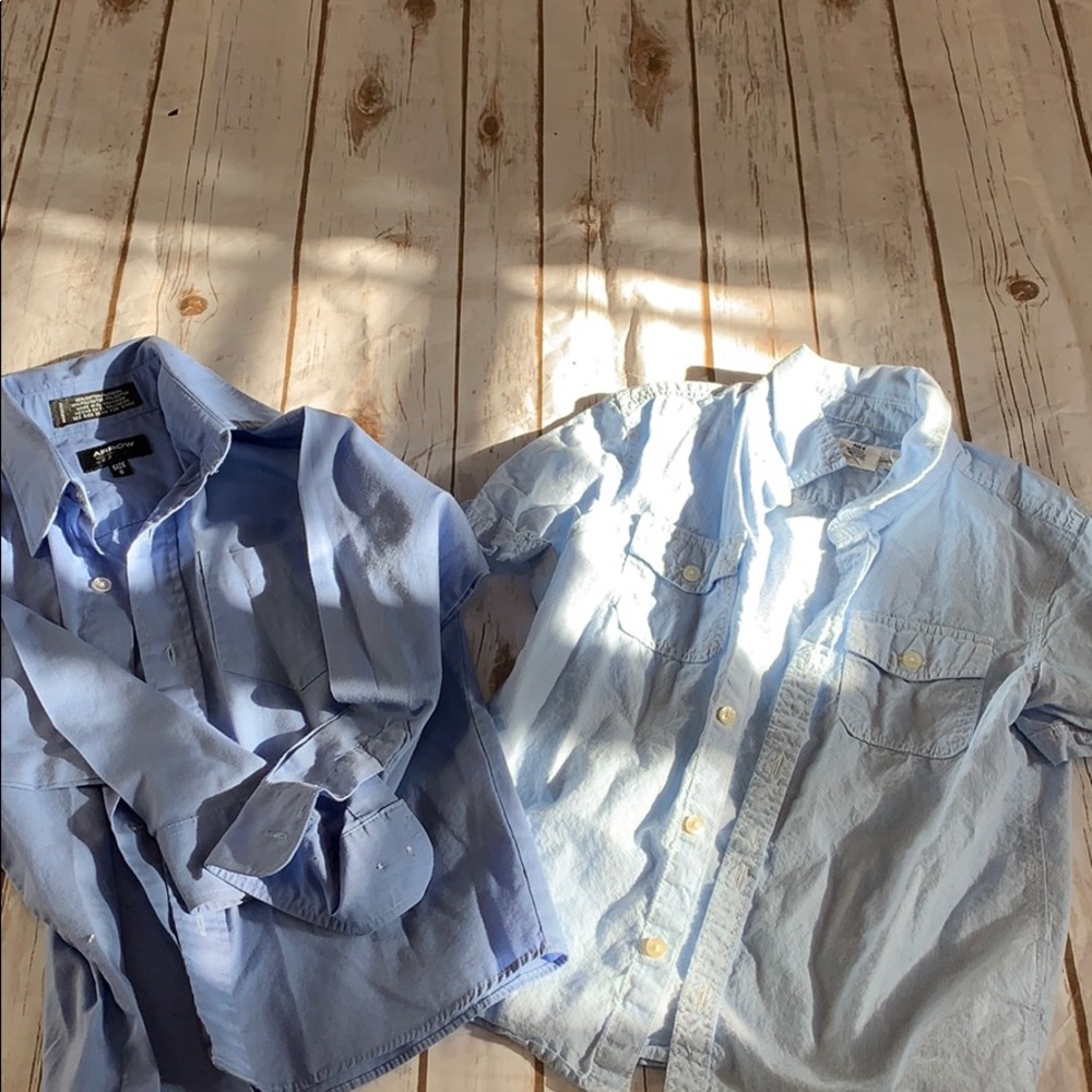 🌺Blue boys button down bundle size 6